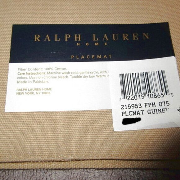 Vintage Ralph Lauren Guinevere Aragon Placemats RARE Set Of 6 Black Label NEW - Picture 7 of 8
